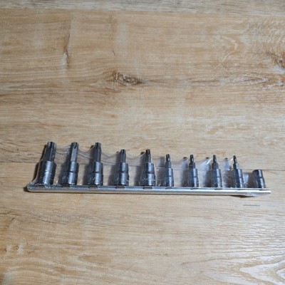 CAT Tools Torx Socket Set 10 piece t10-t55 E8 Snap-on Caterpillar Chrome