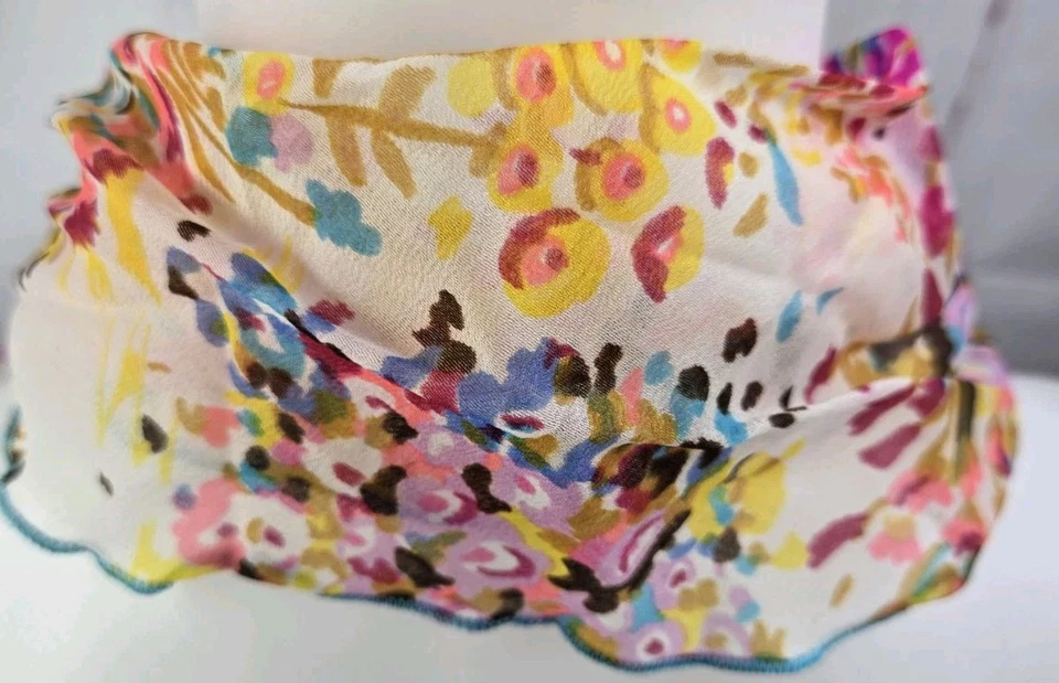 Floral Vintage Handmade Women's Floral Bow Tie Dressy Frilly - Image 3 of 4