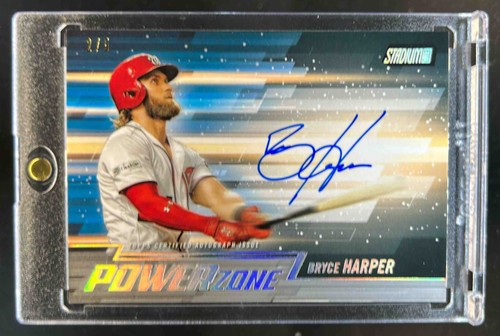 2018 Stadium Club Bryce Harper Power Zone Auto Orange #2/5 Nationals
