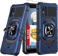 TJS Compatible for BLU Studio Mini 2023 Case, with Tempered Glass Screen Blue 