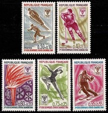 FRANCE 1968 JEUX OLYMPIQUES GRENOBLE YT n° 1543 à 1547