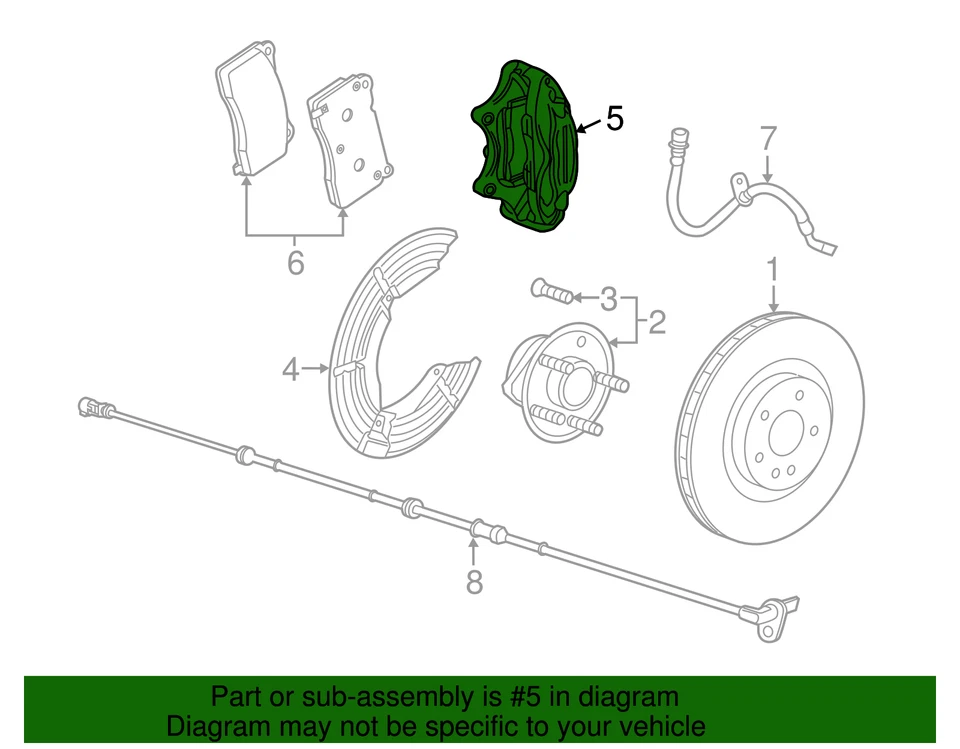 Conjunto de pinza de freno de disco del lado del pasajero delantero GM 92291007 original Foto 4 de 4