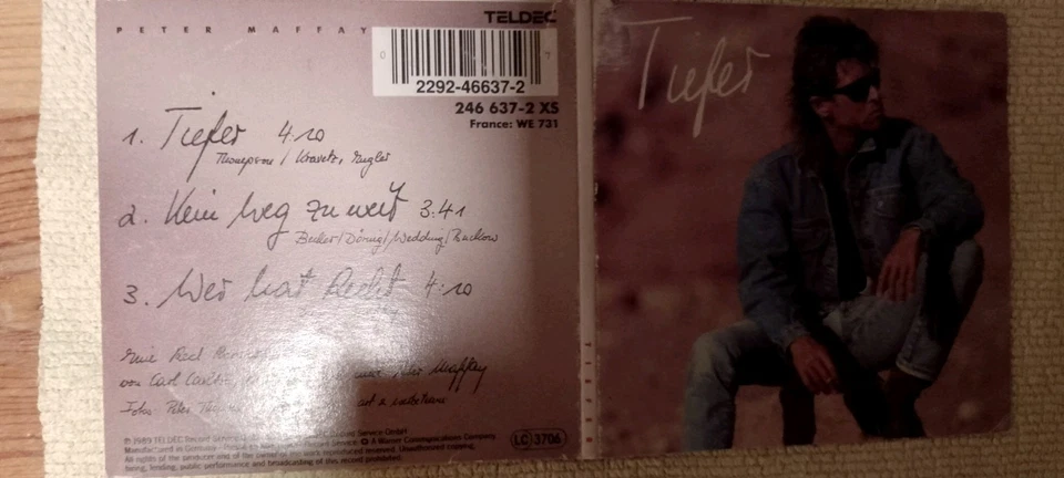 Peter Maffay "TIEFER" MAXI CD SINGLE 3 Songs - Bild 2 von 2