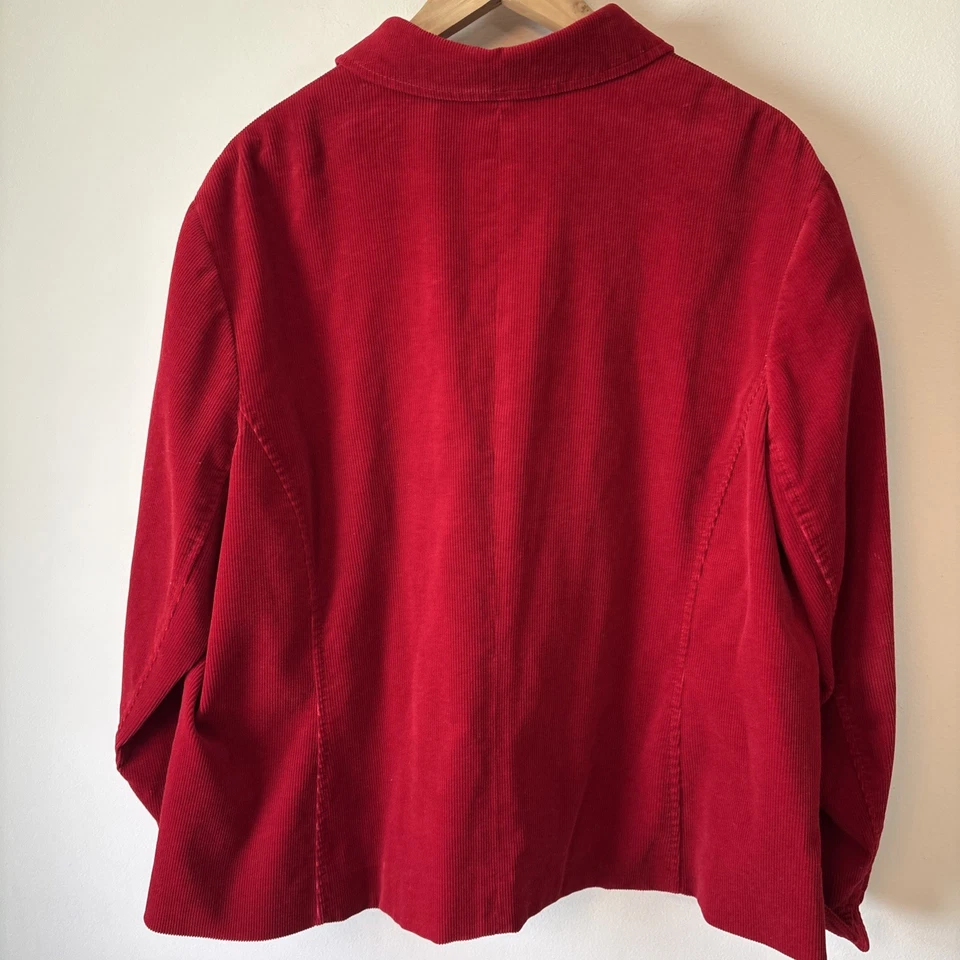 vintage Talbots corduroy blazer jacket women's 18 W red large button retro 90s - Image 3 of 4