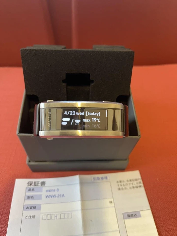 Sony WNW-A21A Wena 3 Rubber Band Smartwatch Black IOS Android Bluetooth w/ Box - Image 3 of 4