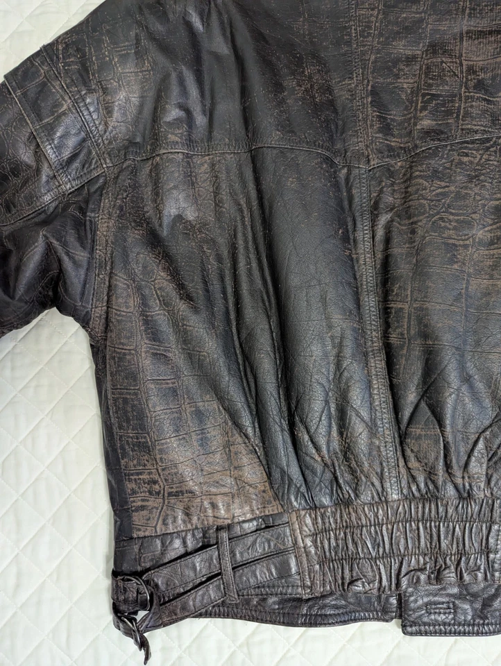 男式仿旧皮革夹克高清质量,坚固,状况完好 — 第 3/4 张图片