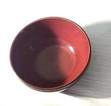 Dash of That Individual Salad Cereal Soup Bowl Burgundy Gold Copper Trim