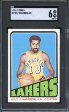 1972-73 TOPPS #1 WILT CHAMBERLAIN SGC 6 LAKERS HOF NICELY CENTERED  *ADT5526