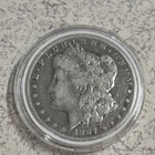 Morgan Dollar 1887 $1 US Silver Coin 0.9 Fineness Uncertified in Protective Case