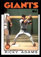 Ricky Adams 1986 Topps #153 Giants MLB READ FREE SHIPPING AutographDen