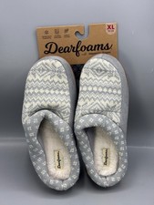 Dearfoams Memory Foam Slippers Womens XL 11-12 Sweater Knit Outdoor Slip On