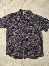 Columbia rapid rivers camping prints button up shirt sz large regular fit