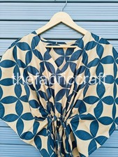 Women Soft Cotton Kaftan Nightwear Relaxed Fit Dress, Maxi Dress Casual Wear