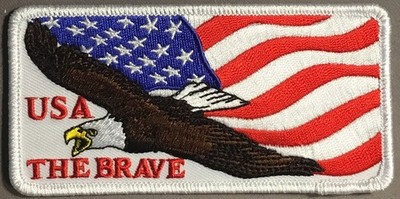 Morale American Flag Eagle USA The Brave Patriotic patch