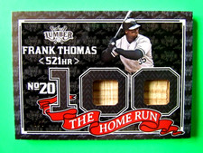 2024 Leaf Lumber #THR-30 HOF Frank Thomas 5/5 Dual Game Used Bat White Sox F0638