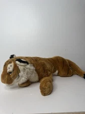 VTG Toys R Us FAO Schwarz Realistic Plush Tiger 28" Orange Black White Large Toy