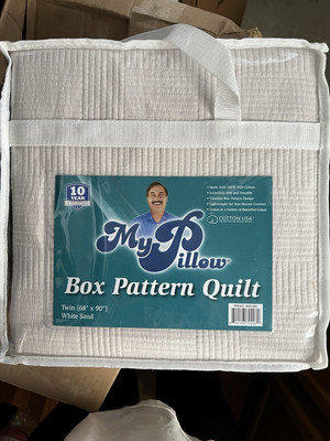 Wholesale Priced - MyPillow Box Pattern Quilt White Sand Twin XL New