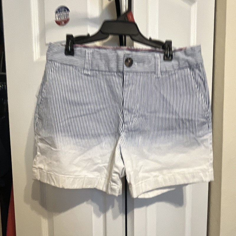 Tommy Hilfiger Girls Size 4 Blue/White Striped Chino Cotton Shorts Pockets