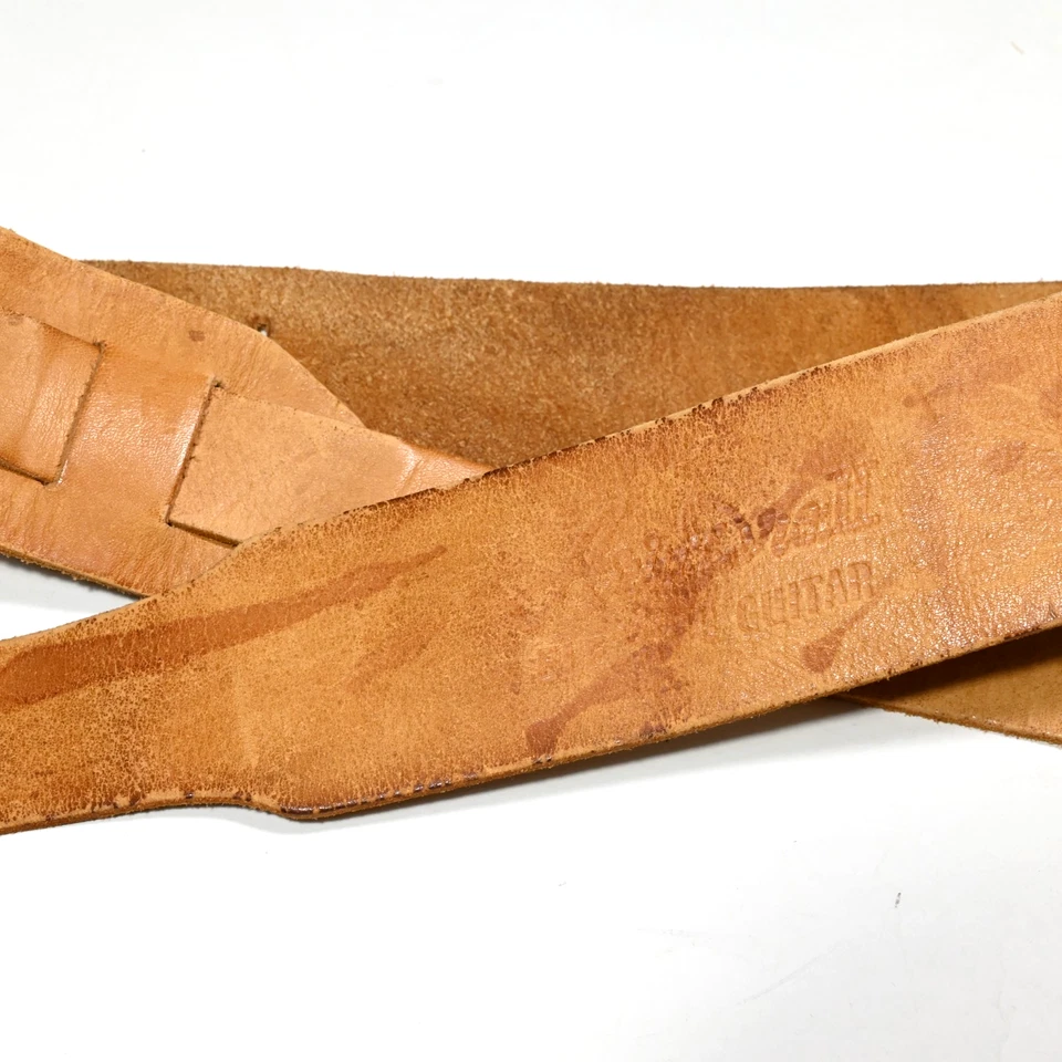 RARO: Correa de guitarra de cuero genuino vintage ARIA PRO II, Japón años 70 - 2,3" de ancho Foto 2 de 4