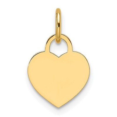 14k Yellow Gold Small Engravable Heart Charm