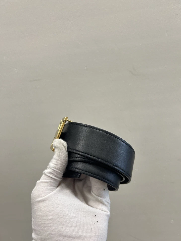 Hermes H-belt Gold Constance Black Brown Pebble Leather Size 85/34 B90 - Image 2 of 4