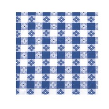 Winco TBCO90B 52" x 90" Blue Check Tablecloth