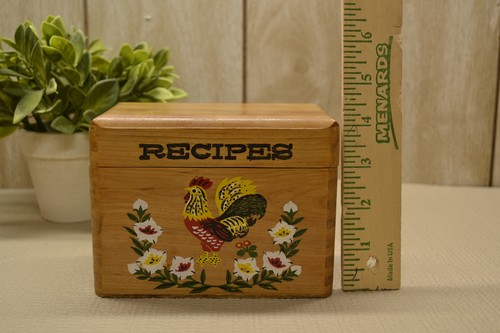 Vintage Holz Hahn Nistdosen passende Rezeptbox und Salz & Pfeffer - Bild 8 von 24
