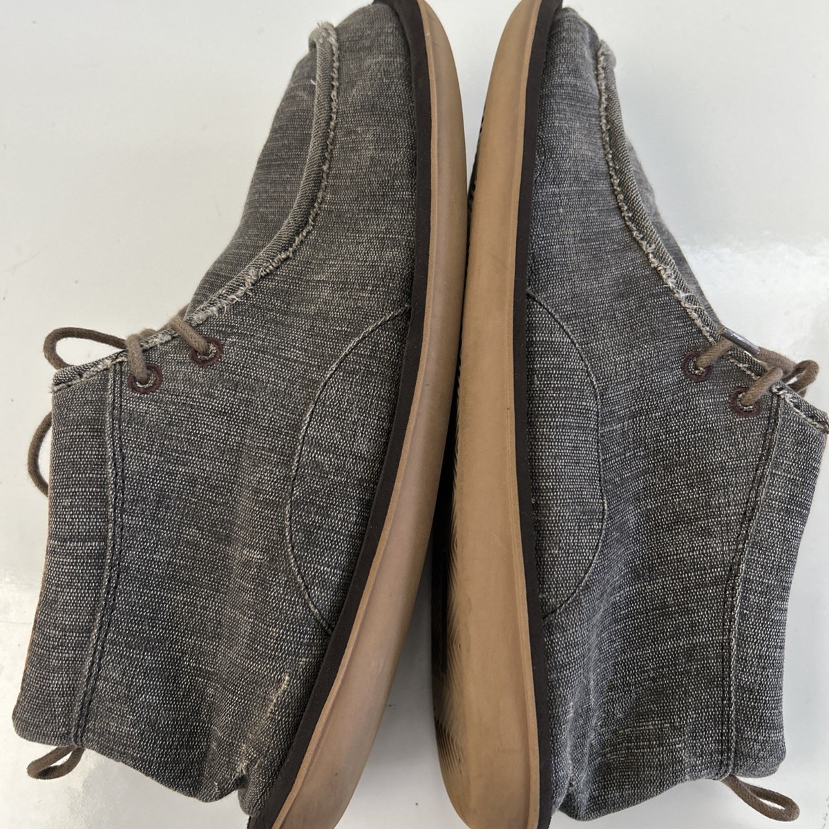 Sanuk Walla Chukka Shoes Charcoal Gray Sz. 13 Lace Up Ankle New Laces Surfer EUC Sanuk Nu-Nami Chukka Lace Up Taupe Shoes Men main image 4