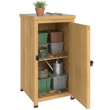 Outsunny Wooden Garden Shed, Garden Tool Storage Shed with Shelf Brown
