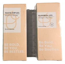 Beetles Nail Blooming Gel and Top Coat No Wipe Gel Nail Polish Set 2 Pcs 15Ml Up