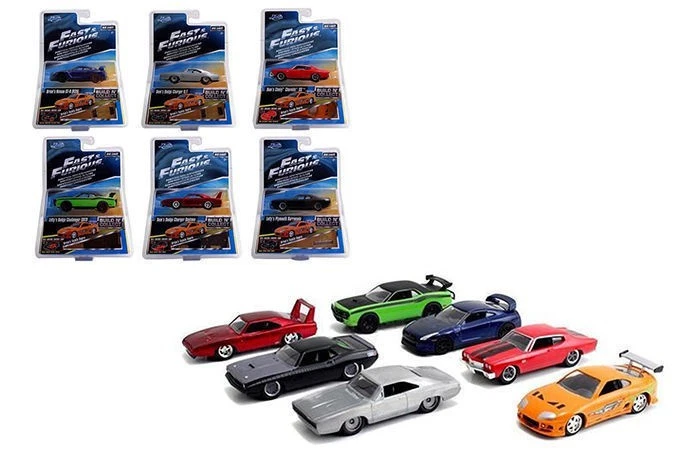 FAST FURIOUS Set 6 Modelli AUTO DieCast WAVE 2 1/55 Dom Letty Brian JADA - Immagine 3 di 4