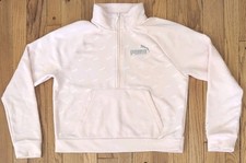 Puma Sweatshirt Medium Pink 1/2 Zip Long Sleeve Running Sweater Gym