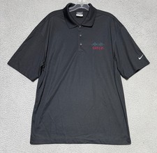 Nike Golf Performance DRI-FIT  Polo Shirt Cisco Logo Mens Large Black