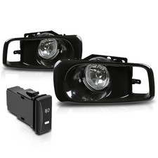 Fit 1999-2000 Honda Civic Ej Ek Em Si Clear Lens Fog Light Lamps Wbezel Switch