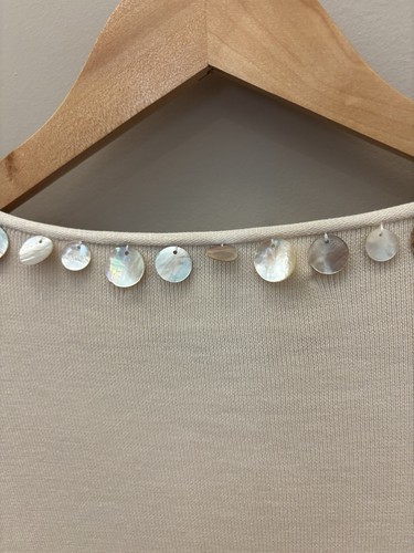 Carlisle Women Ivory Cardigan L Silk Zip With Shells - Picture 5 of 9