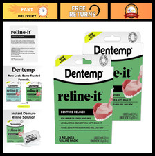 Denture Reline Kit Value Pack - Advanced Formula for Upper Lower Dentures 2 P