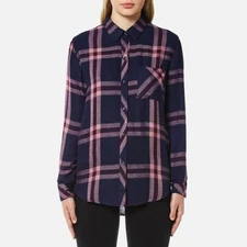 Rails Hunter Admiral Button Down Plaid Cranberry Melange Size XS