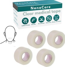 Transparent Medical Tape 2.5cm x 9.1m 4 Rolls | Anti Snore Mouth | For... 