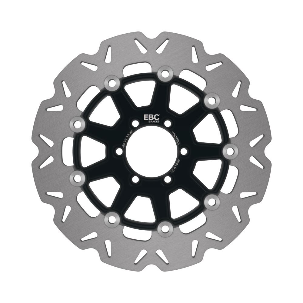 EBC Float Vee Rotor Rear BLK Hub 9 Bob Rear for Indian Chief Dark Horse 2016-20