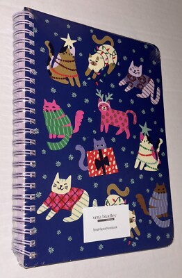 Vera Bradley Small Spiral notebook With Interior Pocket, CatNip Christmas, Cats