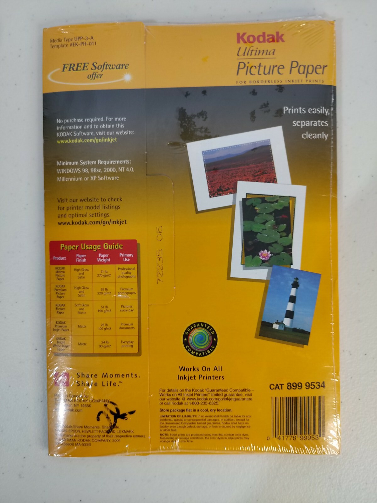 KODAK Ultima Picture Paper 4x6 Borderless 20 Sheets High Gloss 71lb