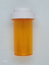 10 Pack, 13 Dram, Screw-Top Reversible Pill Herb Vials Bottles w/lids, Amber