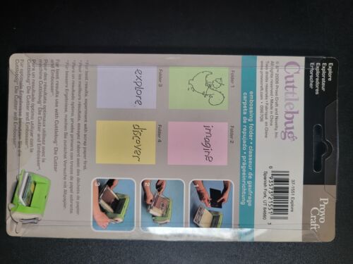 CUTTLEBUG Provo Craft Explore Embossing Folders 37-1551 Dinosaur Phrases - Picture 2 of 2