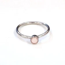 Nose Hoop Split Ring Annealed 20 Gauge 5/16" w/Opal White 1.5mm Gem Steel