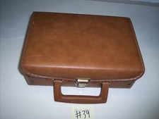 BROWN VINYL SRVICE MFG. CO. STORAGE CASE FOR CASSETTE TAPES  HOLDS 12 TAPES 