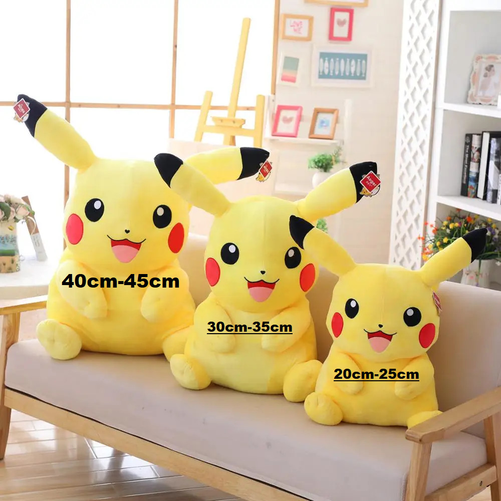 peluche Pokemon Pikachu avec gros sourire grande taille