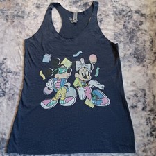 Women's Disney Mickey And Minnie Racerback Blue Tank Sz M