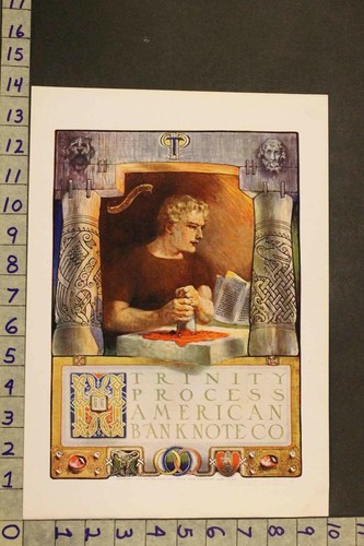 1906 HISTORIC AMERICAN BANK NOTE TRINITY PROCESS SEAL MONEY ART PRINT SJ54