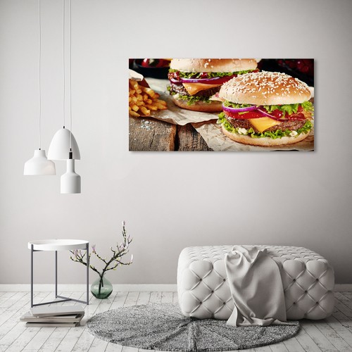 Glas-Bild Wandbilder Druck auf Glas 120x60 Deko Essen & Getränke Hamburger - Bild 2 von 6