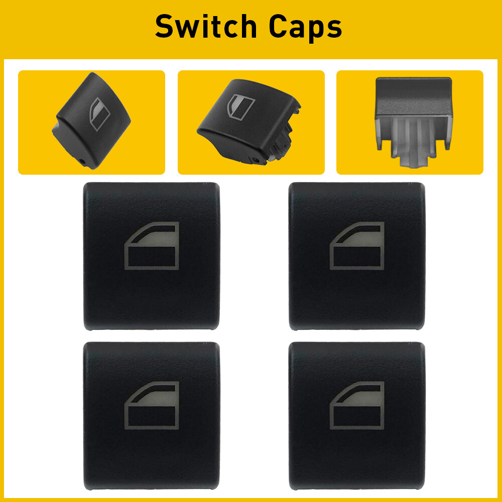 4PC E46 BMW 3-Series Driver Side Window Switch Cover Cap Set